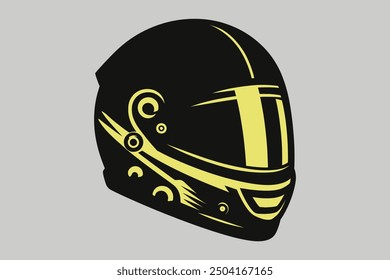Helmet Vector Silhouette for Sports and Motorcycles