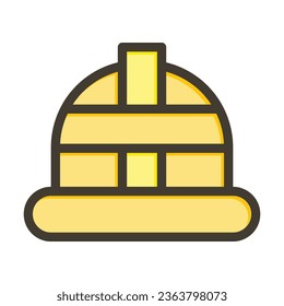 Helmet Vector Thick Line Filled Colors Icon For Personal And Commercial Use.
