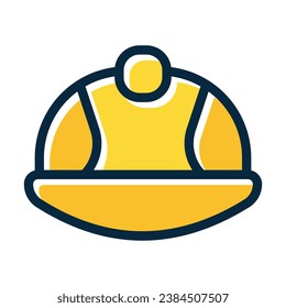 Helmet Vector Thick Line Filled Dark Colors Icons For Personal And Commercial Use.
