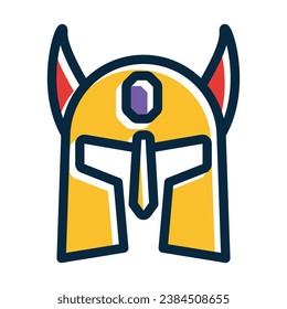 Helmet Vector Thick Line Filled Dark Colors Icons For Personal And Commercial Use.
