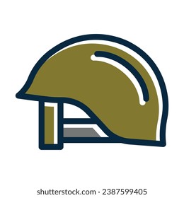 Helmet Vector Thick Line Filled Dark Colors Icons For Personal And Commercial Use.
