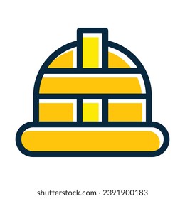 Helmet Vector Thick Line Filled Colors Icon For Personal And Commercial Use.
