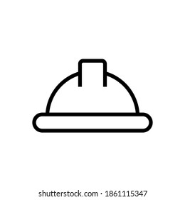 helmet vector thin line icon on white. Stock vector