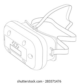 Helmet to virtual reality a close up on a white background
