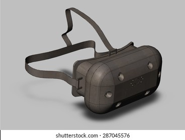 Helmet to virtual reality a close up on a grey background