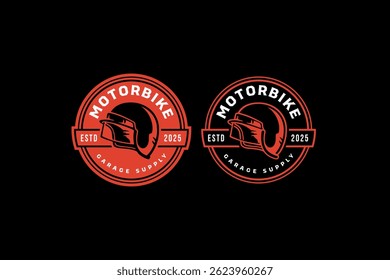 helmet and visor motorcycle badge logo vector design set for garage, workshop, biker, racer, rider. headgear rider vintage emblem logo collections. head protection racer illustration label element.
