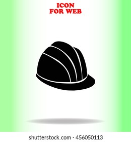 Helmet web icon. Black illustration on white background