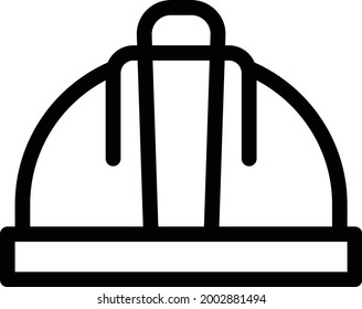 casco con fondo blanco.helmet es un símbolo del icono de construcción.thin line.