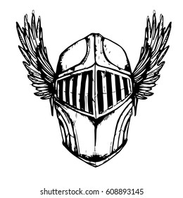 Helmet white and black , wings ,
