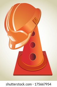 Helmet for worker.
