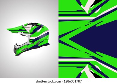 Helmet wrap decal designs vector. Livery abstract and motocross .