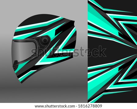 helmet wrap design with green light theme