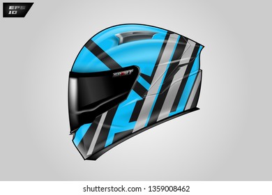 Helmet wrap motorcycle design vector . Eps 10