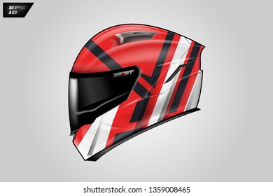 Helmet wrap motorcycle design vector . Eps 10