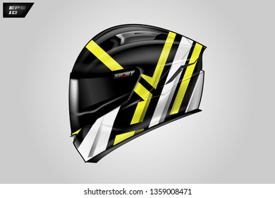 Helmet wrap motorcycle design vector . Eps 10
