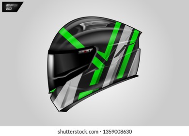 Helmet wrap motorcycle design vector . Eps 10