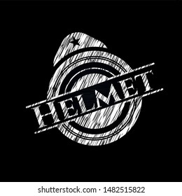 Helmet written with chalkboard texture. Vector Illustration. Detailed.