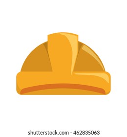 helmet yellow constructer worker construction icon. Isolated and flat illustration. Vector graphic