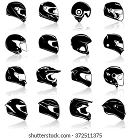 Helmets Icon Set- Illustration