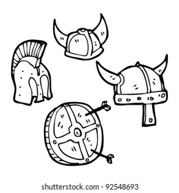 helmets and shield cartoon collection