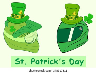 Helmets of a St. Patrick's Day