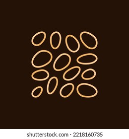 Helminth Eggs vector concept yellow outline icon or symbol on dark background
