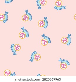 helminth fish parasite vector seamless pattern helminth fish parasite sign illustration