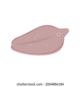 Helminth Flat Icon With Trematoda Parasite Vector Illustration