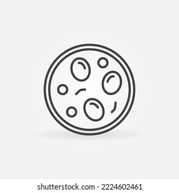 Helminth Larvae in Petri Dish vector thin line concept icon or design element