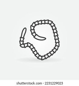 Helminth Tapeworm vector thin line Segmented Worm concept icon or design element