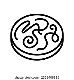 helminth worm parasite line icon vetor. helminth worm parasite sign. símbolo de contorno isolado ilustração preta