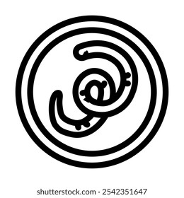 helminth worm parasite line icon vector. helminth worm parasite sign. isolated contour symbol black illustration