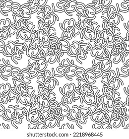 Helminths concept vector Seamless Pattern in thin line style. Parasitic Worms background