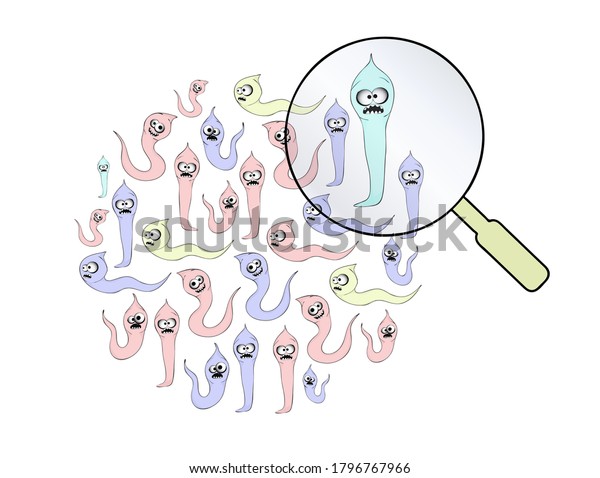 Helminths Roundworms Intestinal Parasites Warning Sign Stock Vector Royalty Free