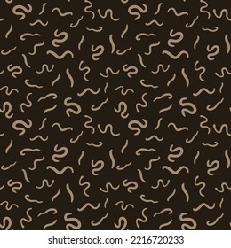 Helminths Seamless Background - Ascariasis Intestinal Worms concept vector brown Pattern