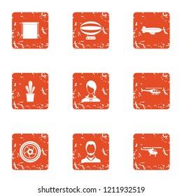 Helmsman icons set. Grunge set of 9 helmsman vector icons for web isolated on white background