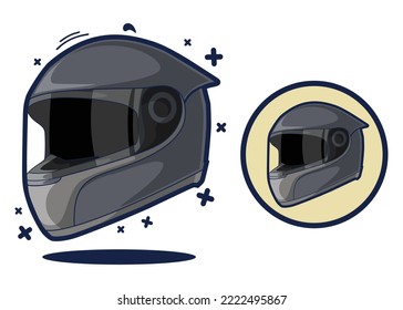 Helmt full face icon cartoon illustration