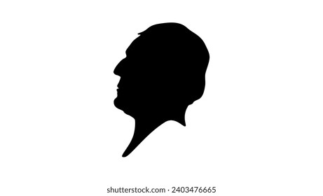 Helmuth von Moltke the Elder, schwarz, einzeln auf Silhouette