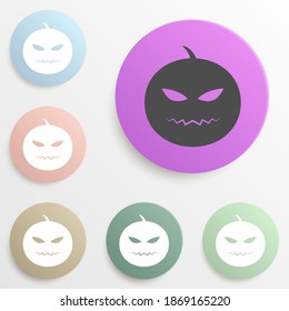 Helovin pumpkin badge color set. Simple glyph, flat vector of web icons for ui and ux, website or mobile application
