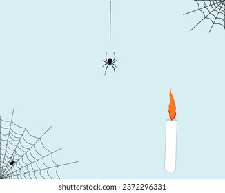 helowen concept spider. web of spiders and spiders. clock in the old room