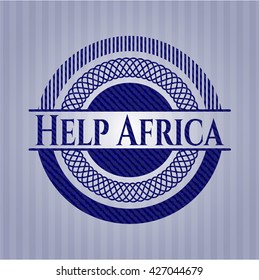 Help Africa badge with denim texture