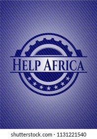 Help Africa badge with jean texture