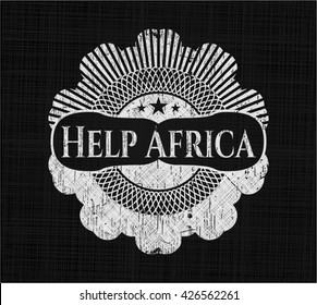 Help Africa chalk emblem written on a blackboard
