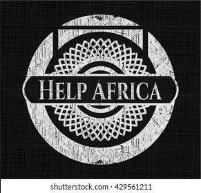 Help Africa chalk emblem written on a blackboard