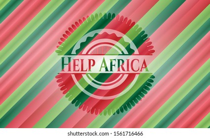 Help Africa christmas colors emblem. Vector Illustration. Detailed.