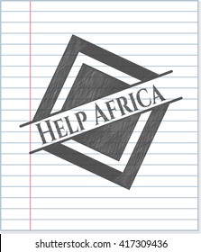 Help Africa emblem draw with pencil effect