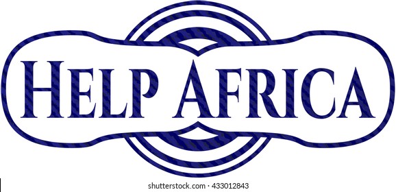 Help Africa emblem with jean texture