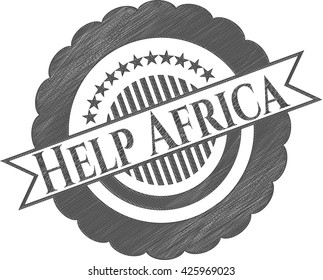 Help Africa emblem with pencil effect