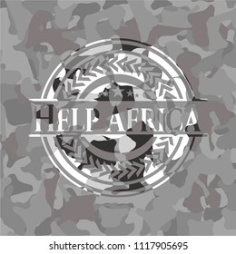 Help Africa grey camouflaged emblem