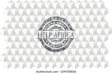 Help Africa grey emblem with cube white background